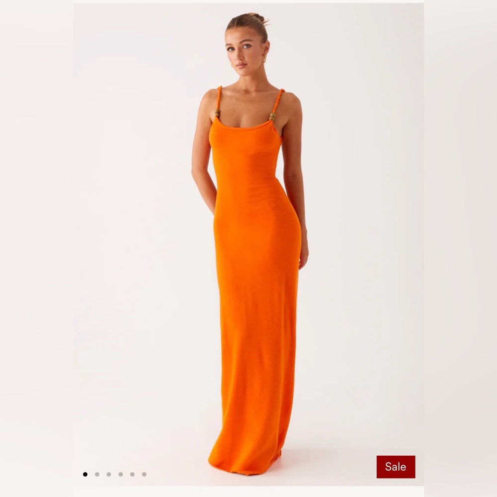 Elaina Knit Maxi Dress - Orange